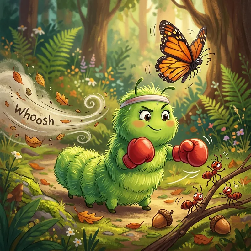 Boxing Caterpillar: A Fierce Green Champion
