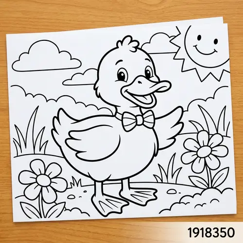Duck Coloring Page for Kids - Fun & Easy