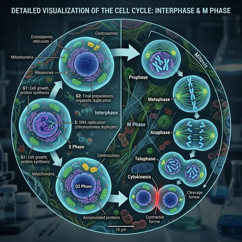 Cell Cycle: Interphase & M Phase Visualized
