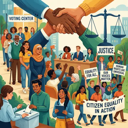 Citizen Equality Illustration | Diverse Ethnicities & Gender Equality