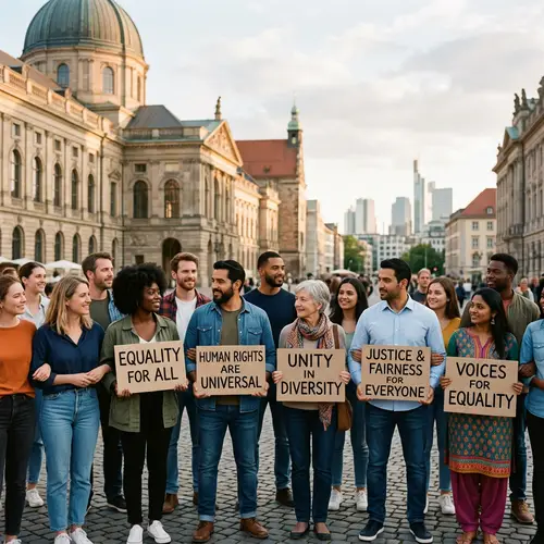 Diverse Citizens Advocating for Equal Rights and Unity