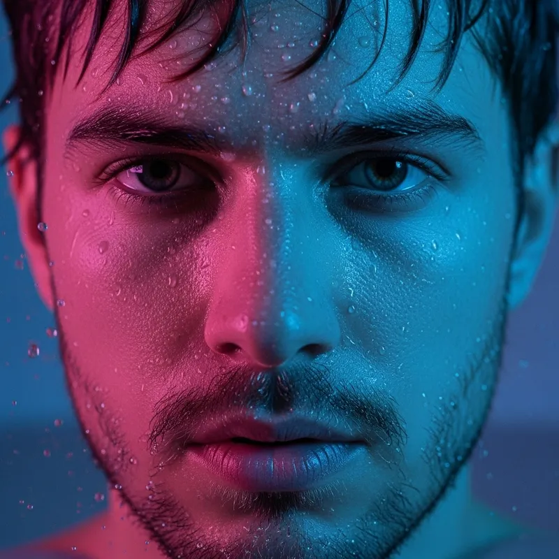 Hyper-Realistic Water-Immersed Portrait of a Young Man