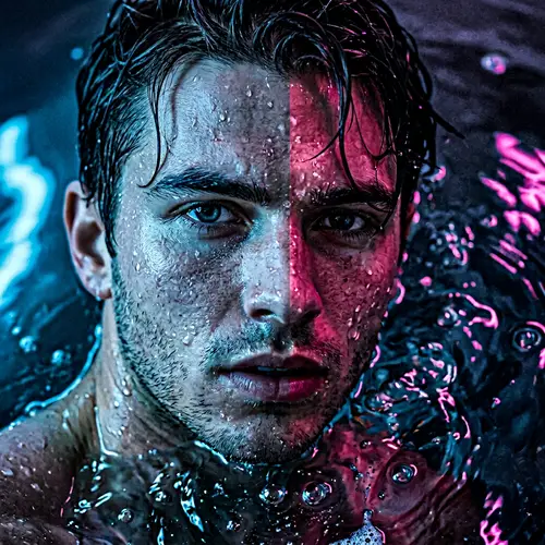 Hyper-Realistic Water-Immersed Portrait of a Young Man