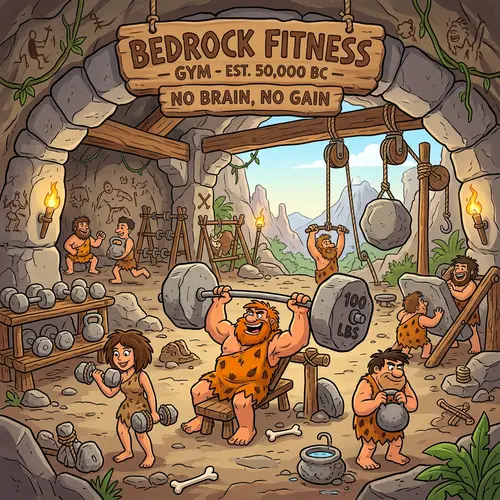 Stone-Age Cartoon Gym:Workout Like The Flintstones