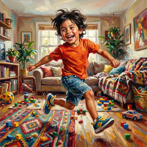 Energetic Hispanic Boy Portrait | Joyful Childhood Innocence