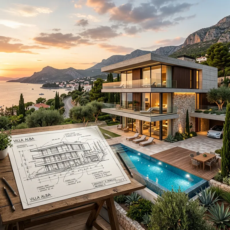 Artistic Impression of Modern House Villa