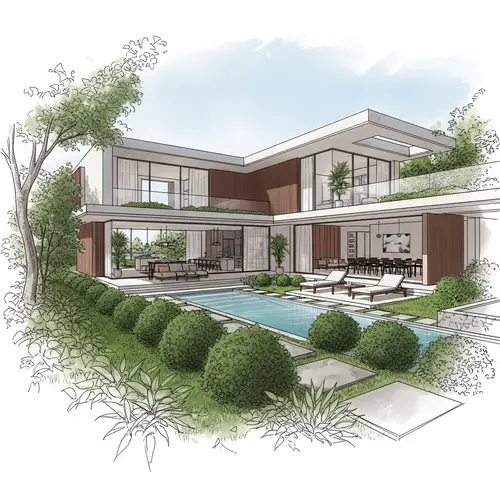 Artistic Impression of Modern House Villa