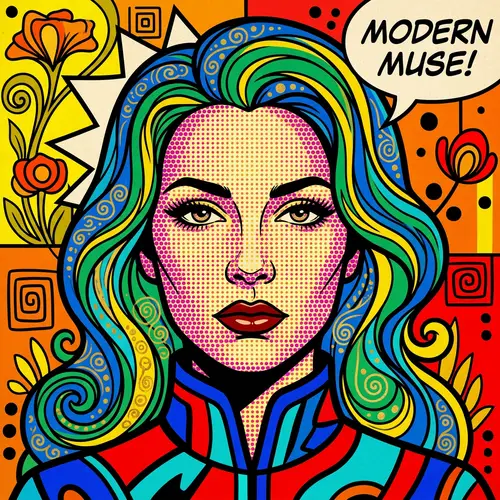 Pop Art Style Face Drawing with Ben-Day Dots Technique