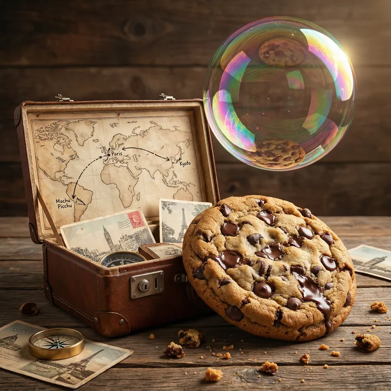 Symphony of Chocolate Chips, Journey of Discovery, Shimmering Rainbow Bubble