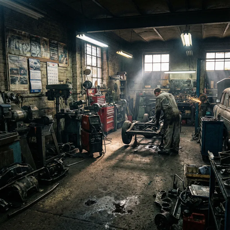 Raw Urban Garage Workshop Photography | Industrial Tools Scene