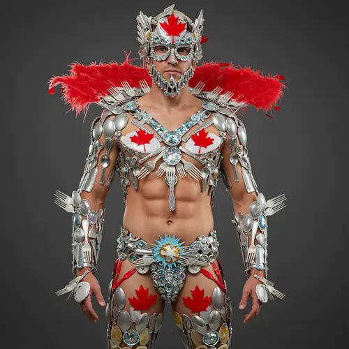 Unique Male Costume Design with Repurposed Materials