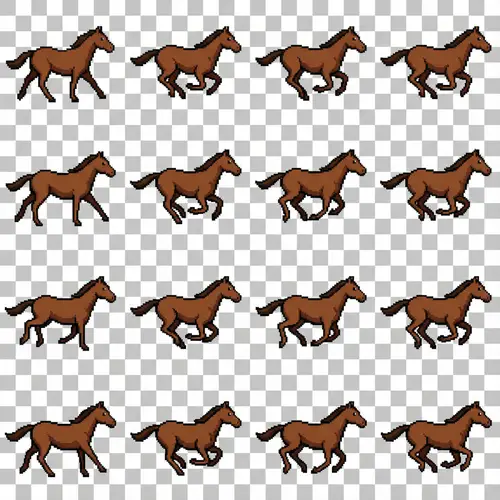 Running Horse Sprite Sheet for Games