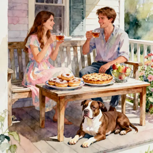 Cozy Porch Scene: Happiness in Watercolor