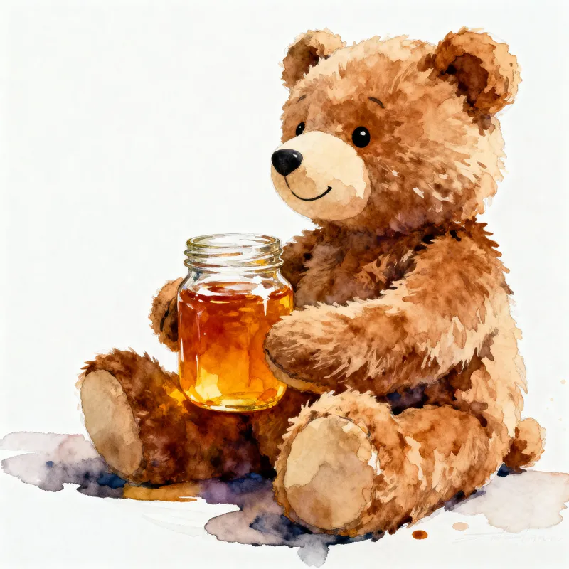 Adorable Watercolor Stuffed Bear Toy