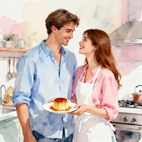 Cozy Kitchen Love: Abstract Watercolor Art