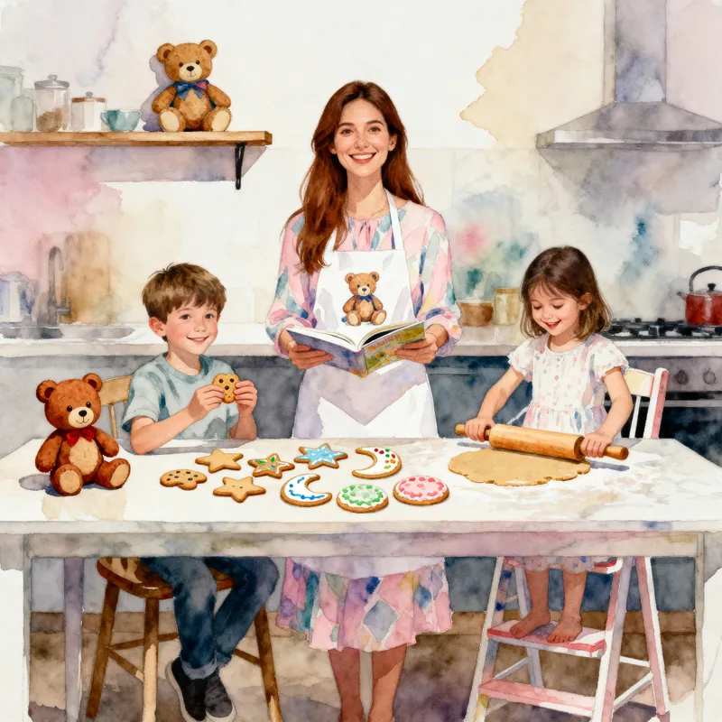 Cozy Kitchen Moments with Kids and Cookies
