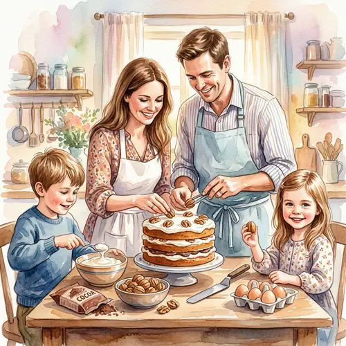 Cozy Family Moments in the Kitchen | Watercolor Art