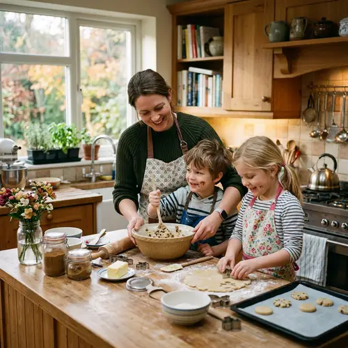 Cozy Kitchen Moments with Kids and Cookies