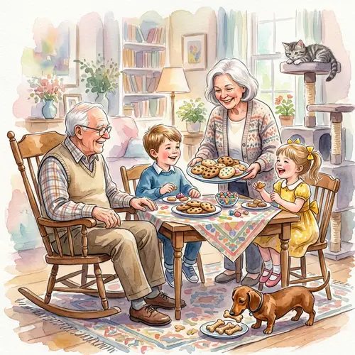 Cozy Family Moments in Watercolor Art