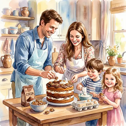 Cozy Family Kitchen Moments: A Warm Scene