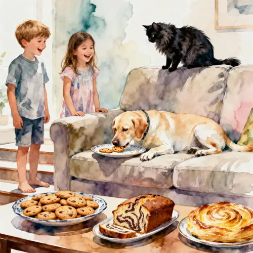 Joyful Living Room Moments with Kids and Pets