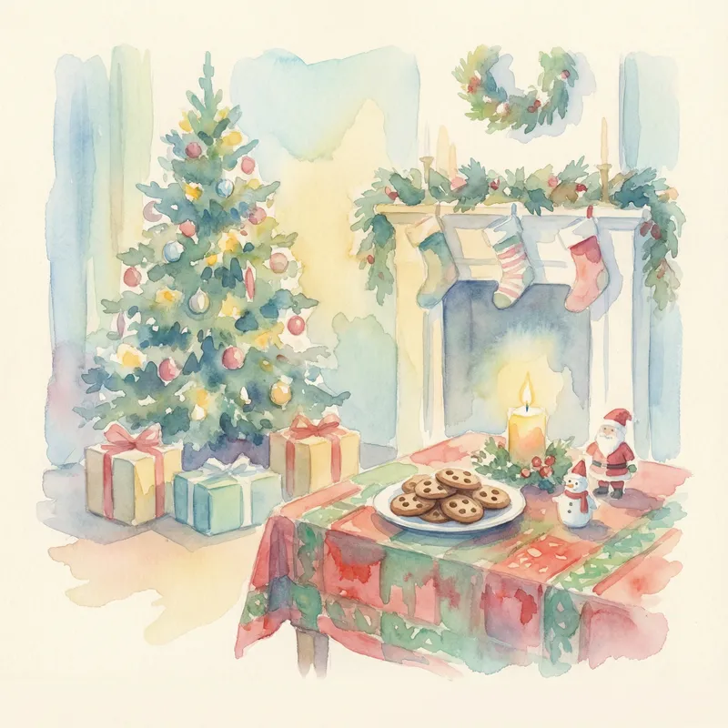 Festive Living Room with Christmas Decor & Tree