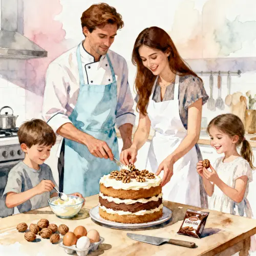 Family Joy in the Kitchen - Watercolor Art