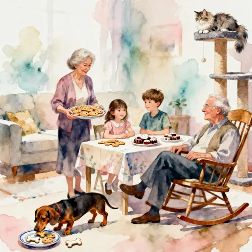 Cozy Family Moments in Watercolor Art