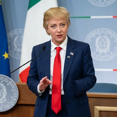 Giorgia Meloni in Donald Trump's Outfit & Hair