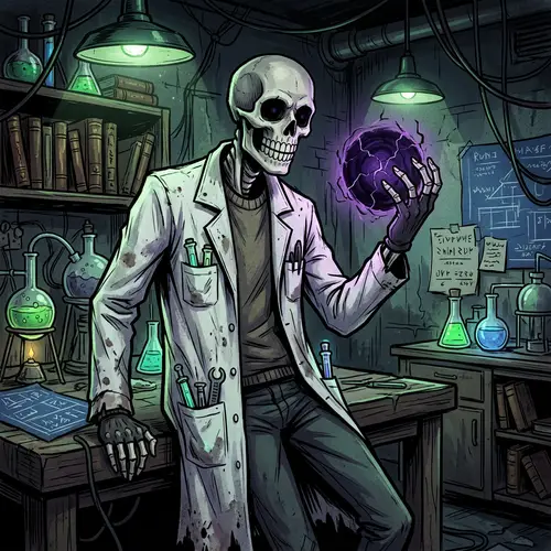 Mysterious Fictional Video Game Character | White Lab Coat Scientist