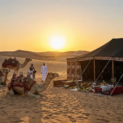 Sunset in Dubai Desert: Traditional Arabian Experience