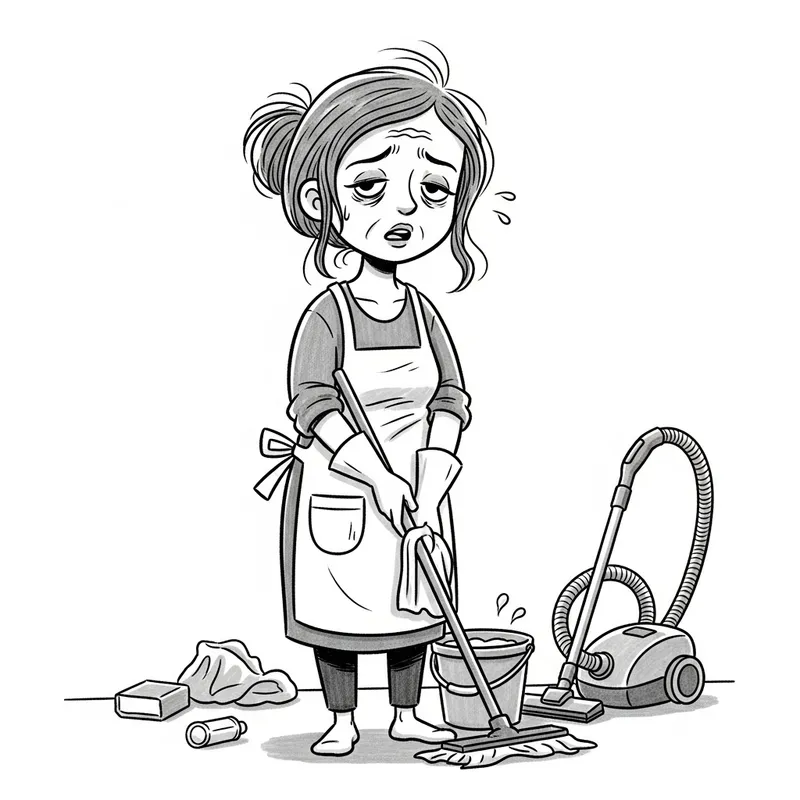 Tired Mom Organizing Her Home Art Tired Mom Organizing Her Home Art