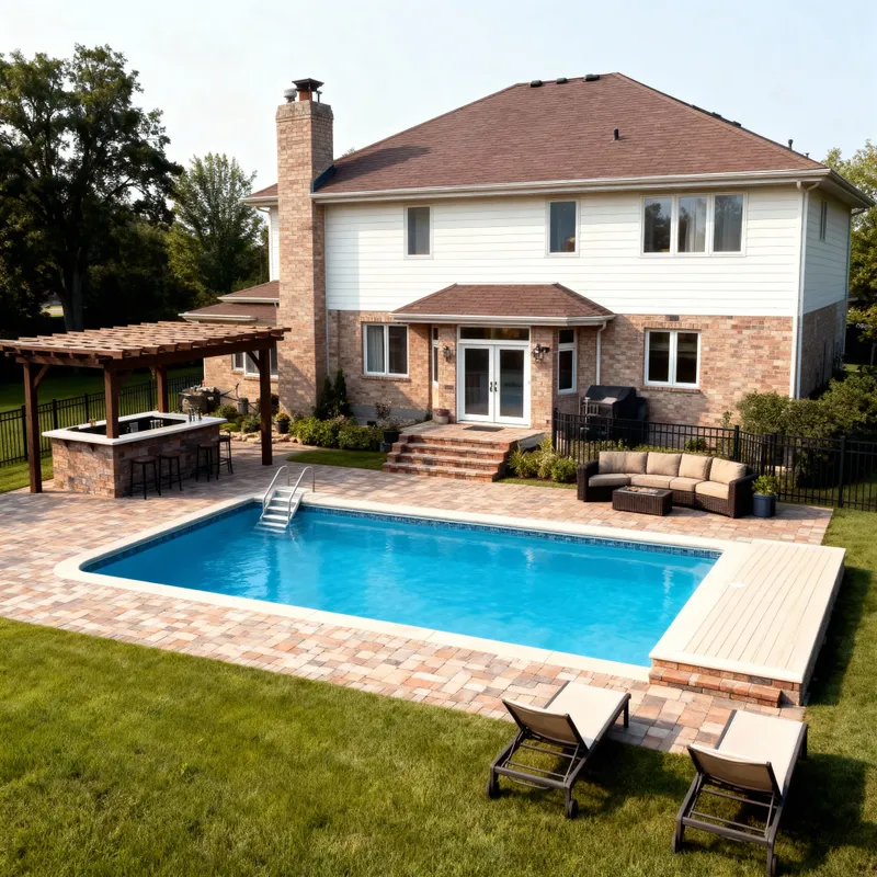 Stunning Backyard Pool Design with Pergola & Patio