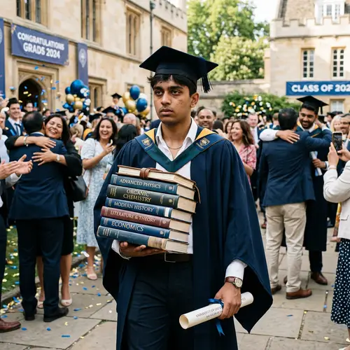 Determined South Asian Boy Graduating - Striking Graduation Scene