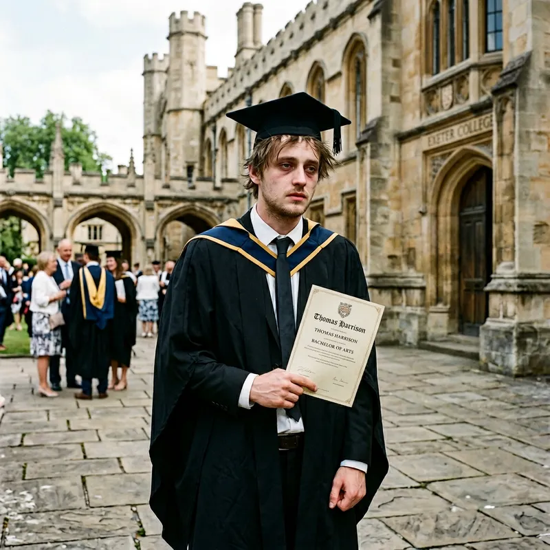 Stressed Young Boy Graduating University - Challenges & Achievements