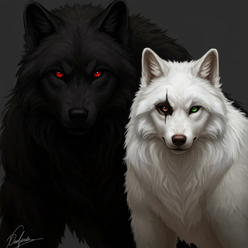 Stunning Werewolves: Alpha Male & Unique Female Stunning Werewolves: Alpha Male & Unique Female