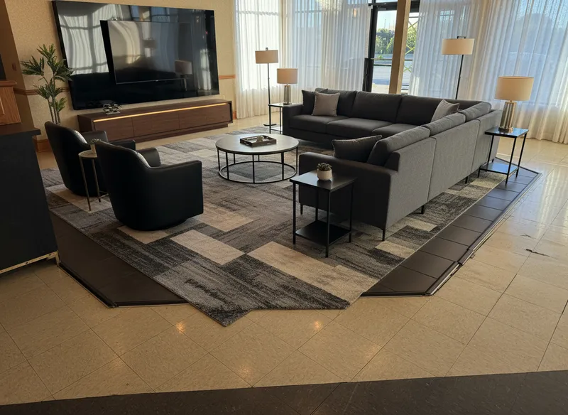 Modern LVP Flooring and TV Seating Ideas