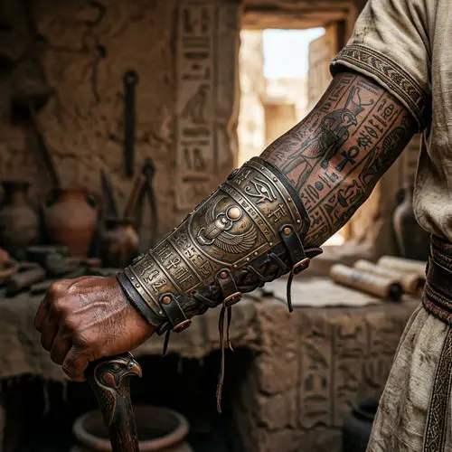 Ancient Egyptian Tattoo Forearm Sleeve Armor Designs