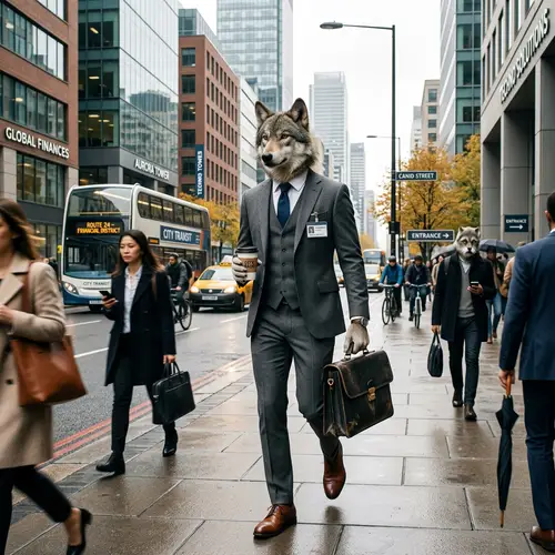 Professional Wolf Going to Work