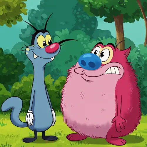 Oggy Meets Stimpy: A Hilarious Encounter