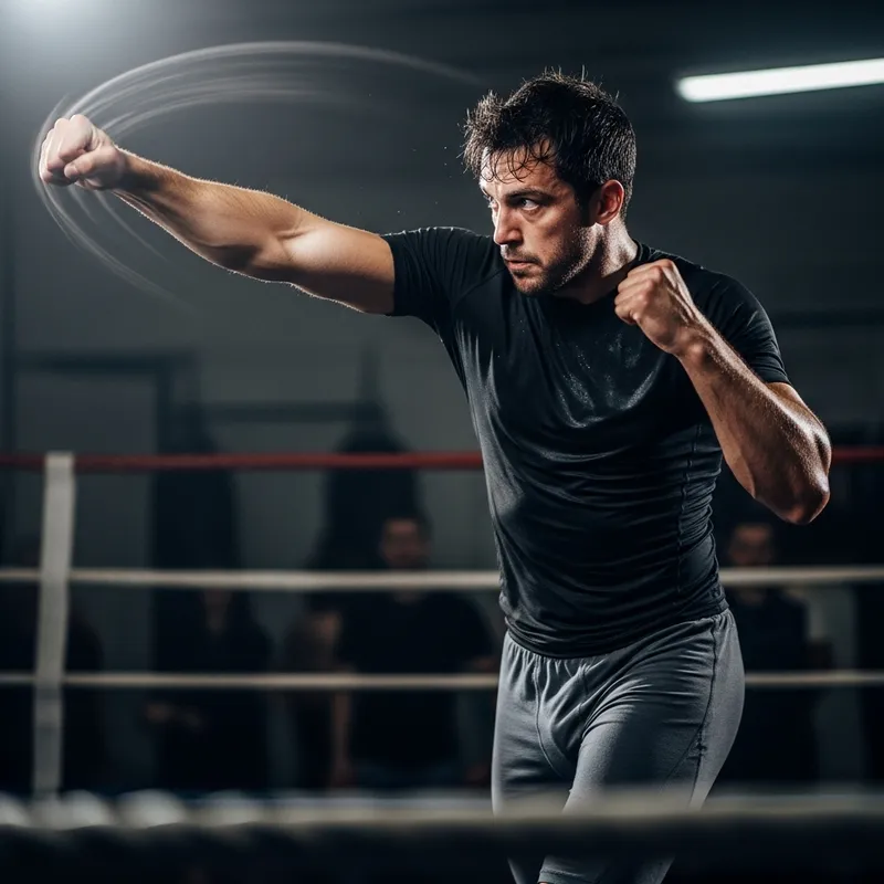 Dynamic Uppercut Action Scene with Character