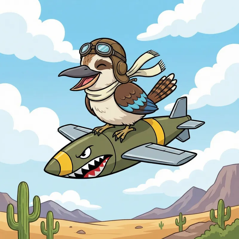 Kookaburra on GBU-10: A Fun Cartoon Adventure