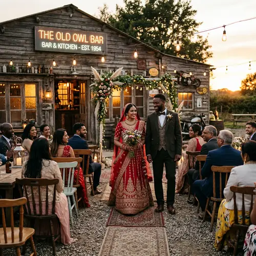Unique Wedding Venue at Abandoned Roadside Bar | Unforgettable Celebration
