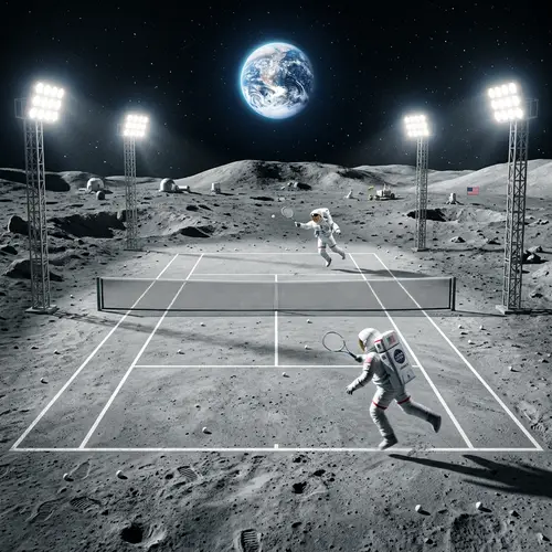 Moon Tennis Court: Unique Experience with Bouncing Balls