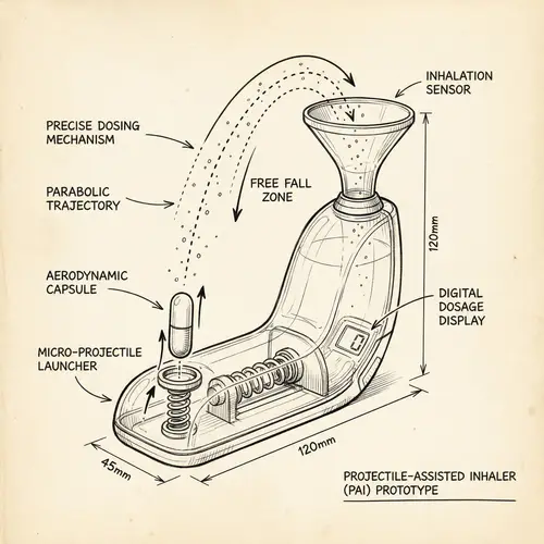 Innovative Medical Device Sketch | Projectile Motion & Free Fall Principles