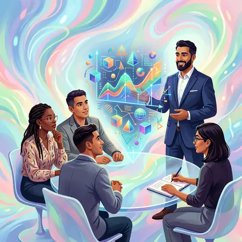 Imaginative Insurance Consultation in Abstract Style