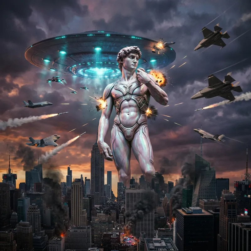 Alien Invasion: Davi Uma Attacks Earth with F-35 Jets vs Giant Saucer