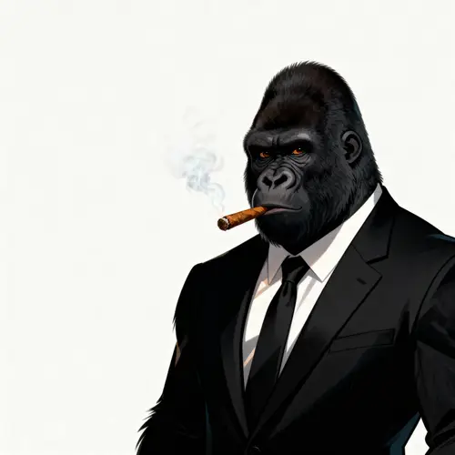 Stylish Gorilla in a Suit - 2D Art
