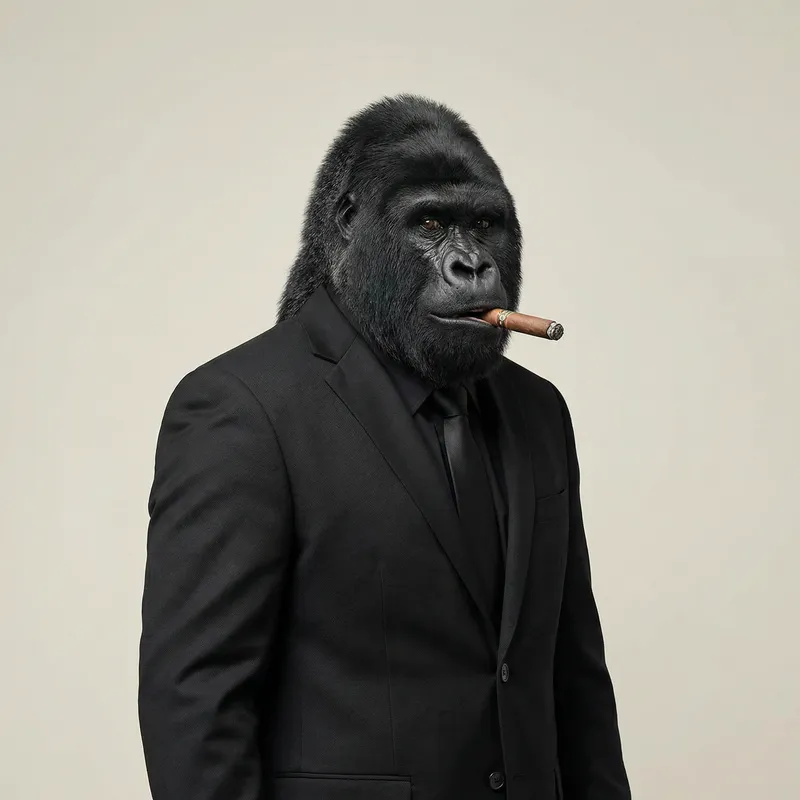 Stylish Gorilla in a Suit - 2D Art