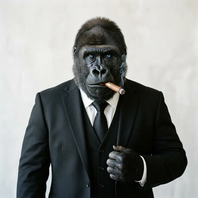 Dapper Gorilla in a Suit - Unique 2D Art Dapper Gorilla in a Suit - Unique 2D Art